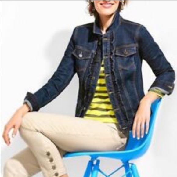 Talbots Denim Ruffle Jacket - Picture 2 of 7
